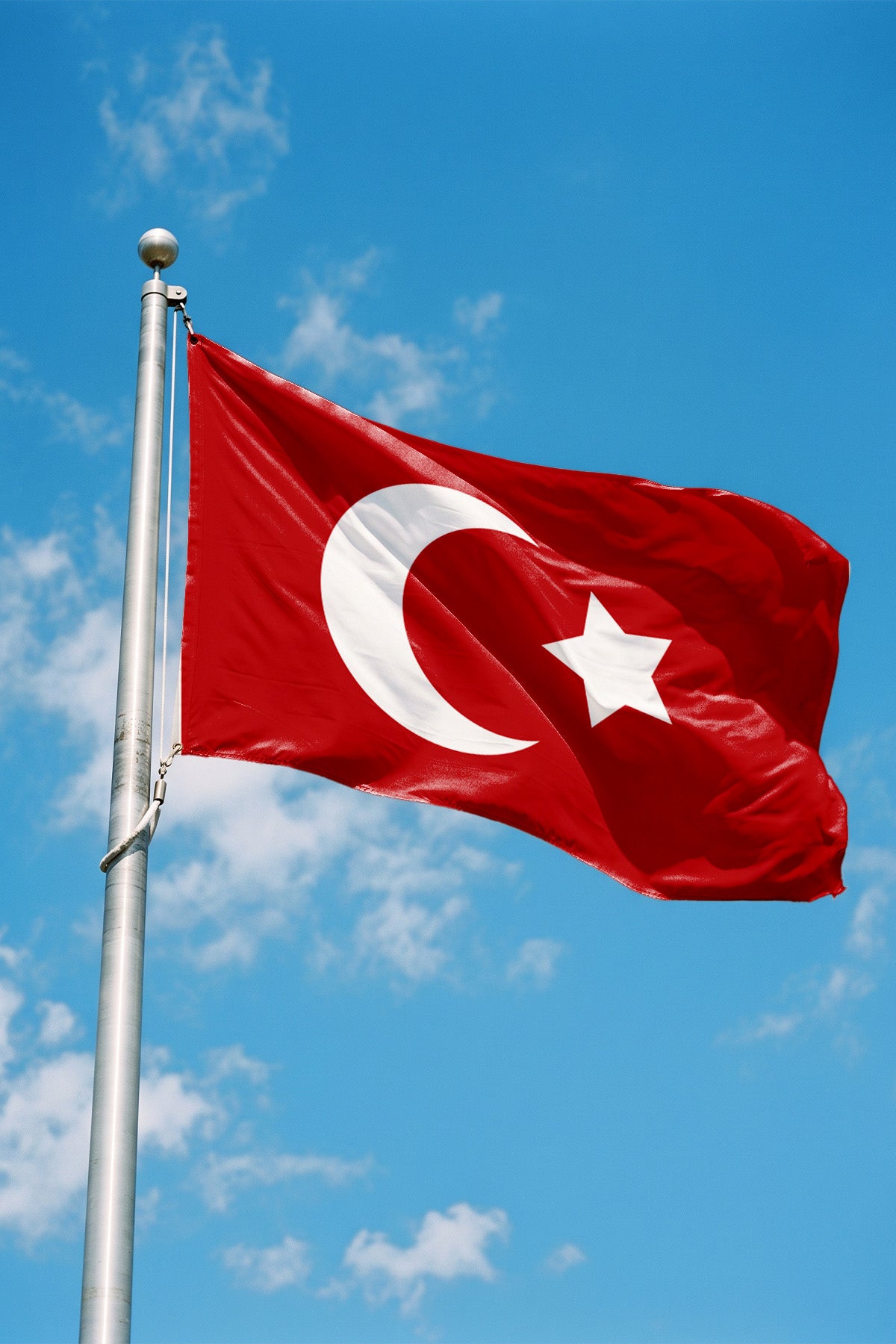 Osmanlı Bayrağı (1844), kırmızı zemin üzerindeki beyaz ay ve beş köşeli yıldız, dikdörtgen gönder bayrak